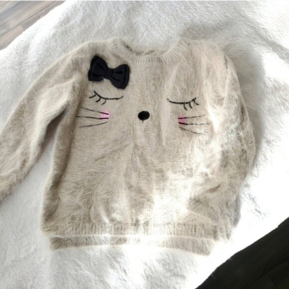 H&M Kids Fuzzy Eyelash Knit Cat Sweater 2-4Y - Picture 4 of 8